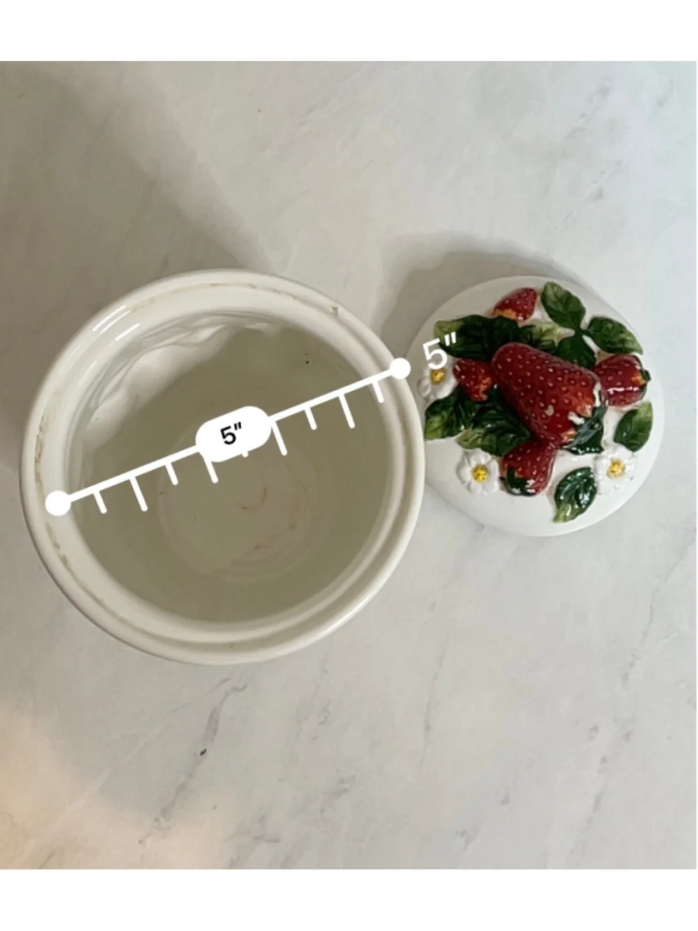 VTG Bees & Strawberry 80s Ceramic Kitchen Canister Jar